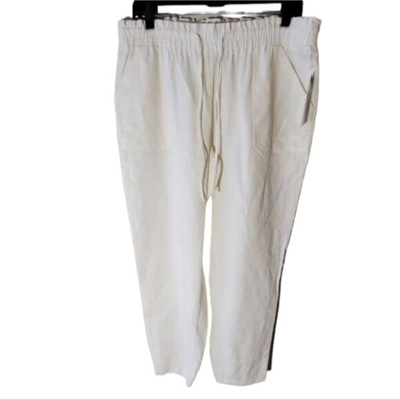 NYCC Pull on WHITE BEACH VACATION RESORT Linen blend joggers size 10 NEW - Picture 1 of 7